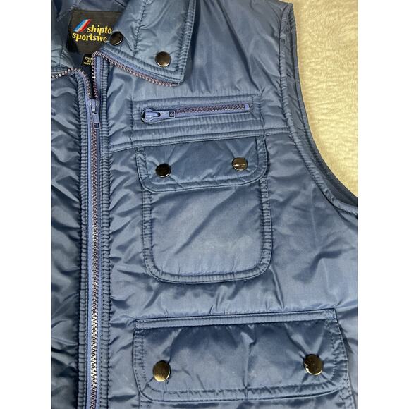 Shipton Sportswear Bubble Vest Womens Medium Blue Full Zip Sleeveless Jacket - Picture 5 of 16